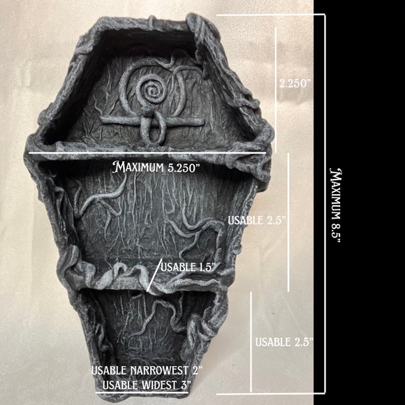 Gothic Coffin Shelf Decor Ornament Snake Occult Halloween Nightmare - Picture 14 of 14